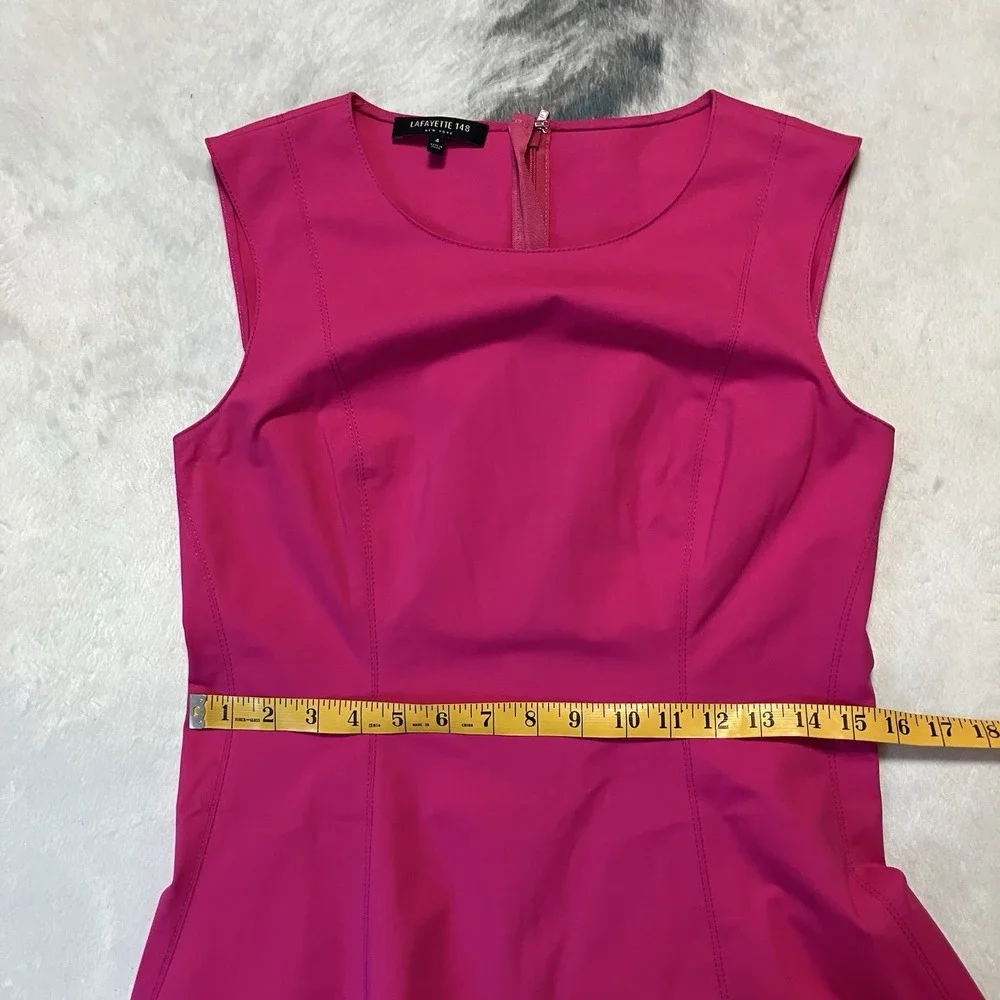 Lafayette 148 New‎ York Dress Womens Size 4 Pink Fit Flare Office Stretch